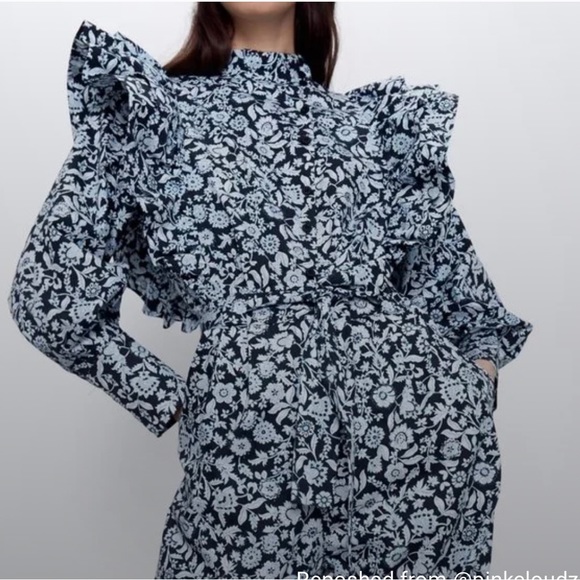 Zara Floral ruffle jumpsuit - Picture 3 of 15